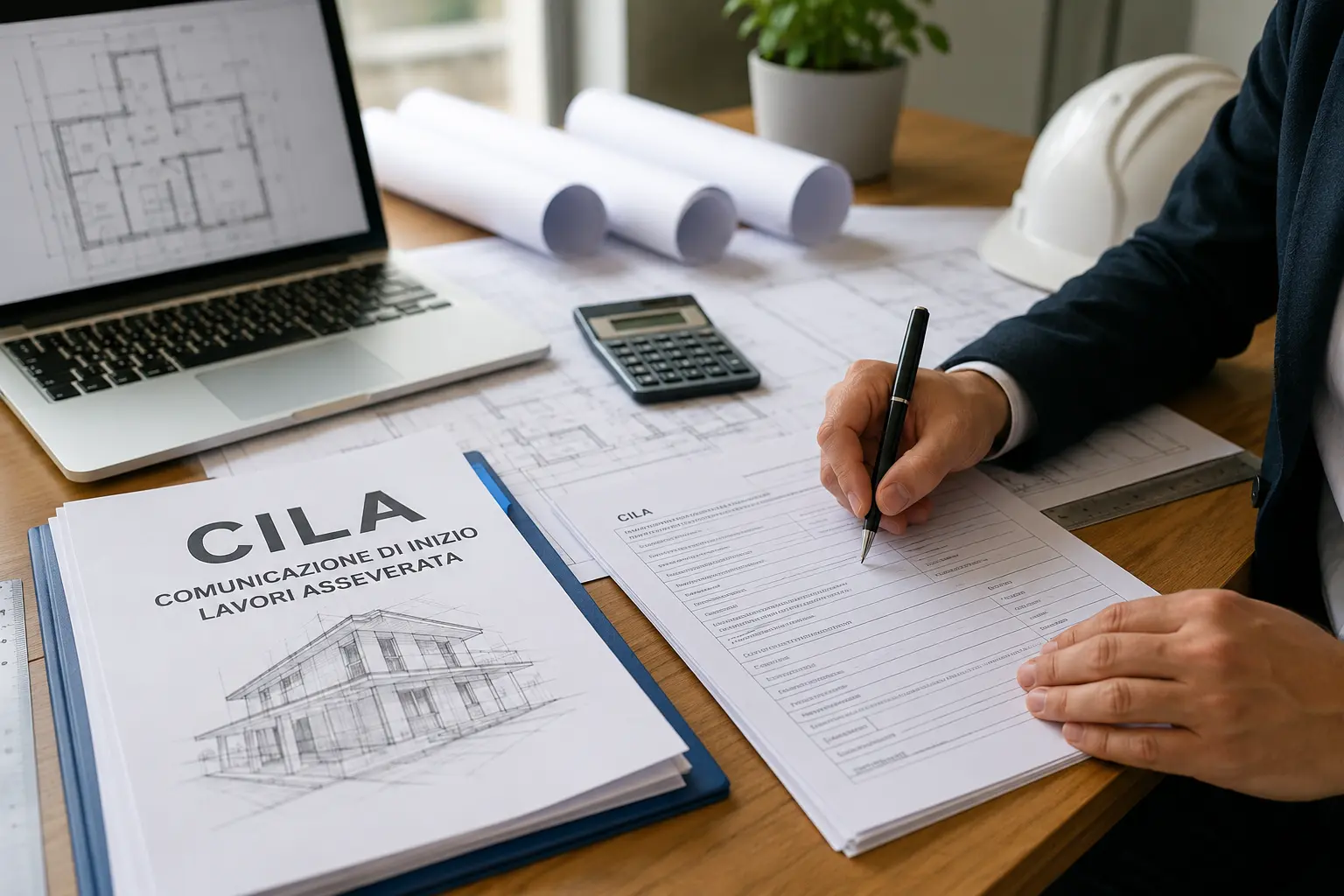 Comunicazione di Inizio Lavori Asseverata (CILA) durante la preparazione della documentazione tecnica.